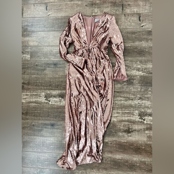 ASOS asymmetric plunge maxi dress in sequin - Picture 5 of 14